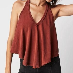 We The Free Karri Swing Halter Tank Top Rust
